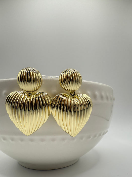 Grace Heart Earrings Gold Filled