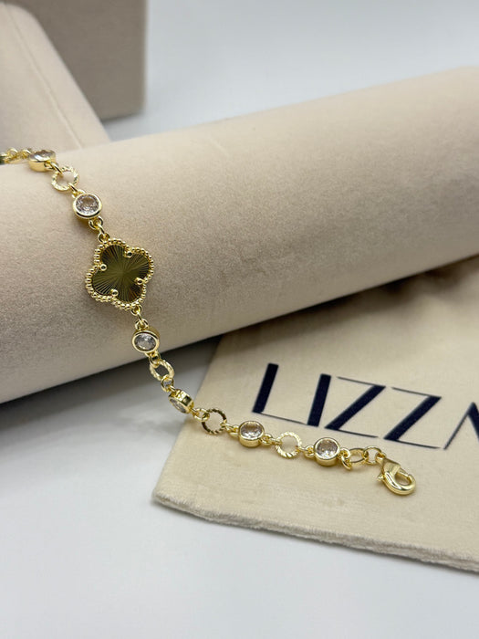 Clover Gold Filled Bracelet CZ