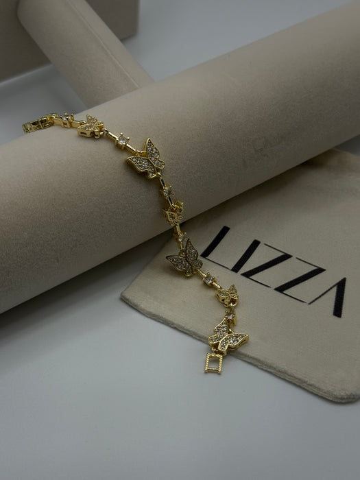 Butterfly CZ Gold Filed Bracelet