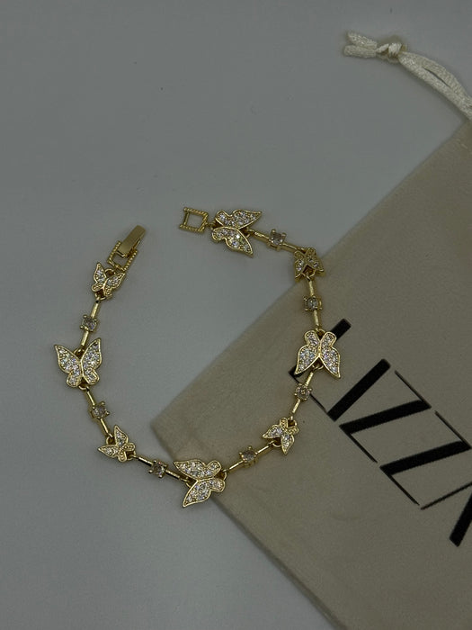 Butterfly CZ Gold Filed Bracelet
