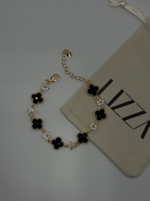 Floral Crystal Gold Filled Bracelet