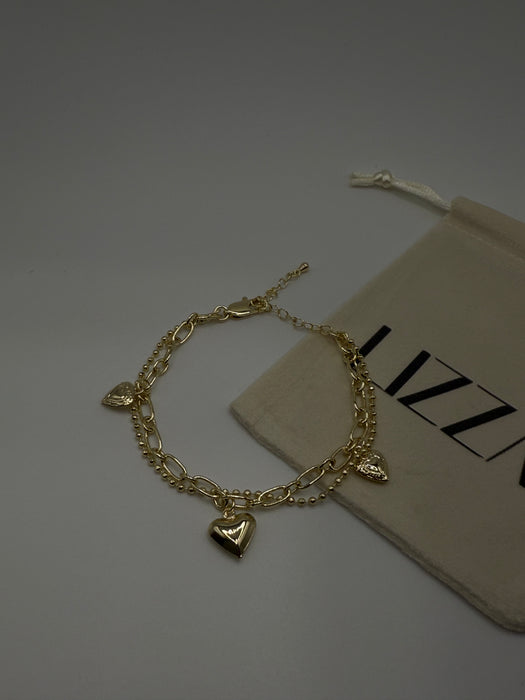 Gold Heart 18k Gold Filled Bracelet