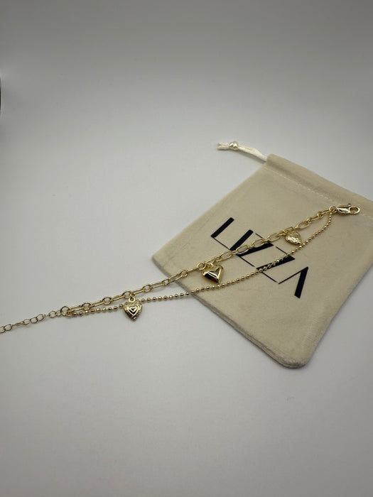Gold Heart 18k Gold Filled Bracelet