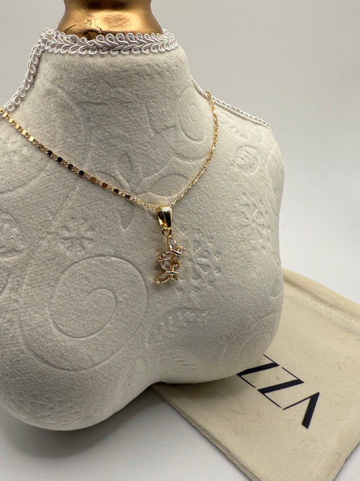 Twin Butterfly Necklace Gold Filled